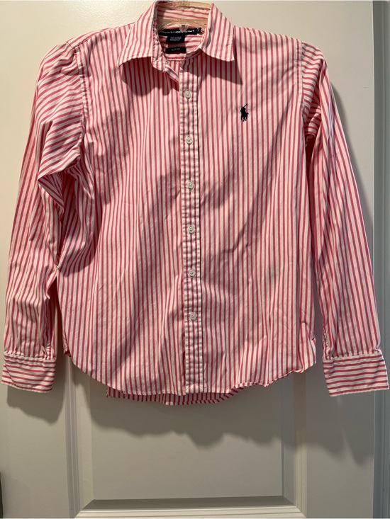 Ralph Lauren Tops - Ralph Lauren Pink & White Striped Button-Down slim fit Shirt .
